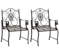 Set de 2 sillas de jardín punjab en hierro metal bronce 53x62x94 cm