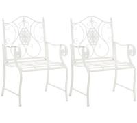 Set de 2 sillas de jardín punjab metal blanco 53x62x94 cm
