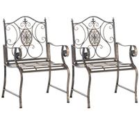 Set de 2 sillas de jardín punjab metal bronce 53x62x94 cm