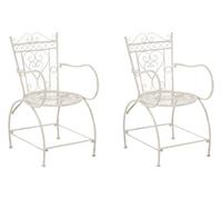 Set de 2 sillas de jardín sheela metal crema antiguo 60x48x88 cm