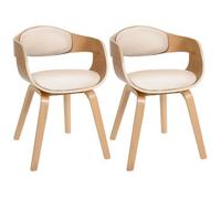 Set De 2 Sillas De Salón Kingston En Polipiel Simil Cuero Natural/crema 46x49x73 Cm Clp