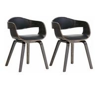 Set De 2 Sillas De Salón Kingston En Polipiel Simil Cuero Negro/gris 46x49x73 Cm Clp