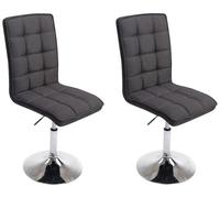 Set de 2 sillas de salón peking en tela gris oscuro 56x43x90 cm