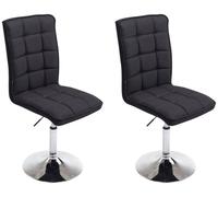 Set de 2 sillas de salón peking en tela negro 56x43x90 cm