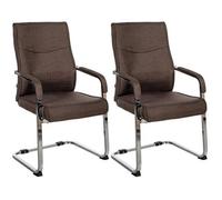 Set De 2 Sillas De Visita Hobart Tela Marrón 60x55x88 Cm Clp