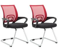 Set de 2 sillas en estilo cantilever eureka con reposabrazos y tapizado con tejido en red color rojo