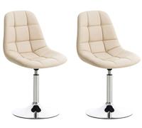 Set de 2 sillas lounge emil en polipiel simil cuero crema 52x48x84 cm