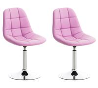 Set de 2 sillas lounge emil en polipiel simil cuero rosado 52x48x84 cm