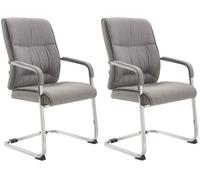 Set de 2 sillas oscilantes anubis xxl en tela gris 65x58x102 cm