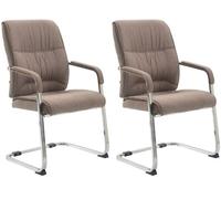 Set de 2 sillas oscilantes anubis xxl en tela gris topo 65x58x102 cm