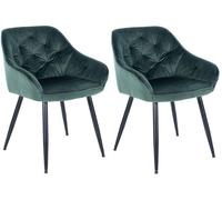 Set de 2 Sillas para saln Cassis en terciopelo Verde,Terciopelo