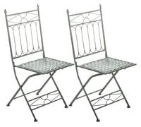 Set de 2 sillas plegables asina metal verde antiguo 40x42x94 cm