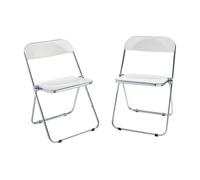 Set de 2 sillas plegables pornainen 74x46x47cm blanco [en.casa]