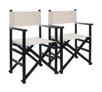 Set de 2 sillones director plegables estructura color wengué con lona color crudo fabricada en madera de haya de primera calidad scalpers