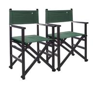 Set de 2 sillones director plegables estructura color wengué con lona color verde oscuro fabricada en madera de haya de primera calidad scalpers