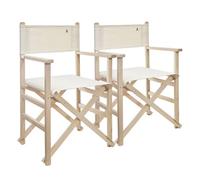 Set de 2 sillones director plegables estructura sin barniz con lona color crudo fabricada en madera de haya de primera calidad scalpers
