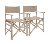 Set de 2 sillones director plegables estructura sin barniz con lona color piedra, fabricada en madera de haya de primera calidad scalpers 46 cm