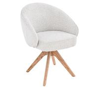 Set de 2 sillones giratorios de Madera y Tela en Beige y Natural 62x61x77 cm