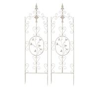 Set de 2 soportes para enredaderas burgus metal crema antiguo 1x35x122 cm