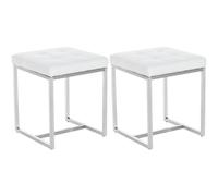 Set de 2 Taburetes Barci en polipiel Blanco