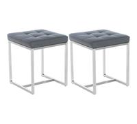 Set de 2 Taburetes Barci en polipiel Gris
