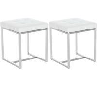 Set de 2 taburetes barci en polipiel simil cuero blanco 40x40x48 cm