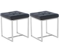 Set de 2 taburetes barci en polipiel simil cuero negro 40x40x48 cm