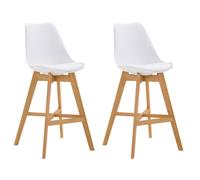 Set De 2 Taburetes Cannes ~ Asiento En Polipropileno Blanco,Natural