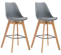 Set de 2 taburetes de bar metz con asiento en polipropileno 48x56x112cm