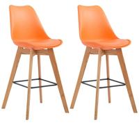 Set de 2 taburetes de bar metz con asiento en polipropileno 48x56x112cm