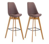 Set de 2 taburetes de bar metz tapizados en tela 48x56x112cm