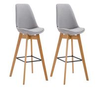 Set de 2 taburetes de bar metz tapizados en tela 48x56x112cm