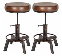 Set de 2 taburetes Destin industriales en polipiel Bronce