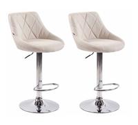 Set de 2 taburetes lazio tapizados en tela 49x46x83-104 cm