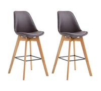Set De 2 Taburetes Metz En Simil Cuero Marrn,Natural