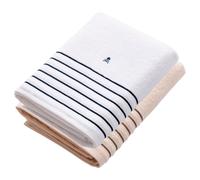 Set de 2 Toallas de ducha (150x90), 100% algodón, 470 GSM, en colores gris y blanco, Scalpers Home Beige/White 2x90x150