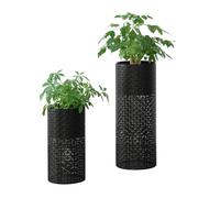 Set de 2 x soportes de flores virton - con macetero - estantes para plantas - estilo decorativo - metal - negro [en.casa]