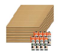 Set de 20 paneles de pared decorativos efecto 3d listones madera nórdica fabricados en eps + 8 botes de adhesivo de montaje de alta resistencia