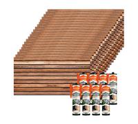 Set de 20 paneles de pared decorativos efecto 3d listones madera roble natural fabricados en eps + 8 botes de adhesivo de montaje de alta resistencia