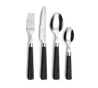 Set de 24 cubiertos paille amefa mango trenzado negro