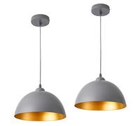 Set de 2x lámpara colgante toulon - 145 x ø 30 cm - e27 - 60w - metal - blanco y oro [lux.pro]