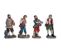 Set de 3-6 Figuras de Belén - Pastores Músicos, Recolectores, Jovenes en Resina - Gerimport