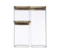 Set de 3 botes secret de gourmet apilable transparente vidrio