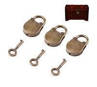 Set de 3 Candados Vintage de Aleación de Zinc con Llaves, Mini Cerraduras Decorativas Estilo Antiguo para Joyas, Cajas y Equipaje