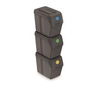 Prosperplast Set de 3 cubos de reciclaje KEDEN SORTIBOX gris 3x20 L