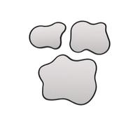 Set de 3 Espejos Decorativos Abstractos de Pared en Negro o Dorado Oro - Espejos Modernos Artísticos Formas Orgánicas - Decoración Elegante para Salón, Dormitorio o Recibidor - Tamaños 23 cm, 24 cm y