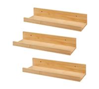 Set de 3 estantes flotantes gildeskål bambú 40x13x7cm - natural [en.casa]