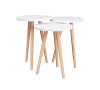 Set de 3 mesas de centro tarántula diseño fijo blanco ø35 cm