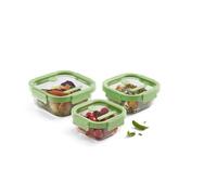 SET DE 3 RECIPIENTES HERMETICO 100% VIDRIO 884047 CUADRADOS