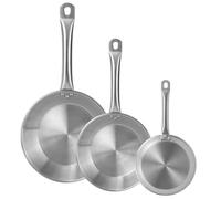 Set de 3 Sartenes Ø22Ø26Ø30cm en Acero inoxidable, Aptas para inducción y SIN antiadherente